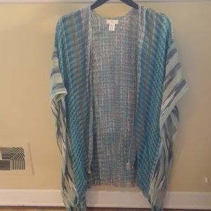 Charming Charlie fringe cape OS